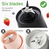 Mixér Smoothie Maker Tragbarer Entsafter: 380 ml Standmixer Persönlicher Shaker Proteinshake Mit 6 Edelstahlmesser Tragbar-Bpa-Freie Mit Usb-Mixbecher Für Shakes,Saftoutdoor,Schwarz Bucatarie Naty Shop