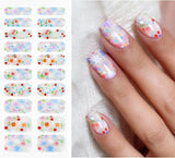 JMEOWIO Nagelfolie UV Härtend Bunter Blumenglitzer UV gelové proužky na nehty Nálepka na nehty Nagelaufkleber Nail Art Dekoration Nageldesign Zubehör