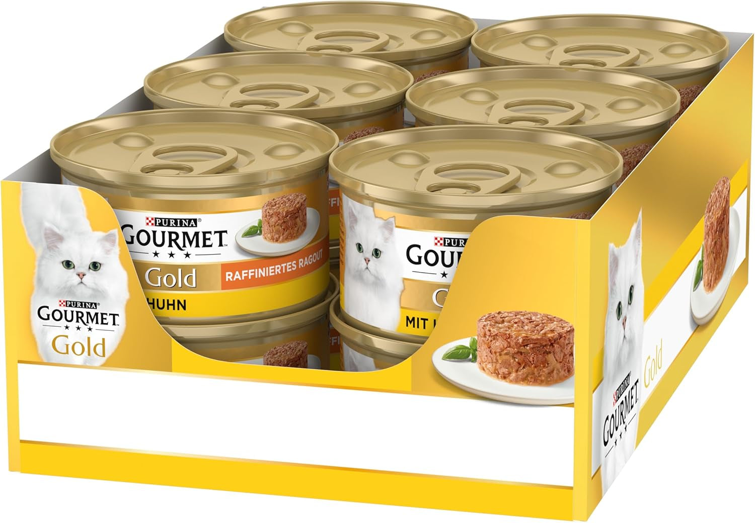 Gourmet Gold rafinované ragú kuře Mokré krmivo pro kočky 12 balení (12 x 85 g)