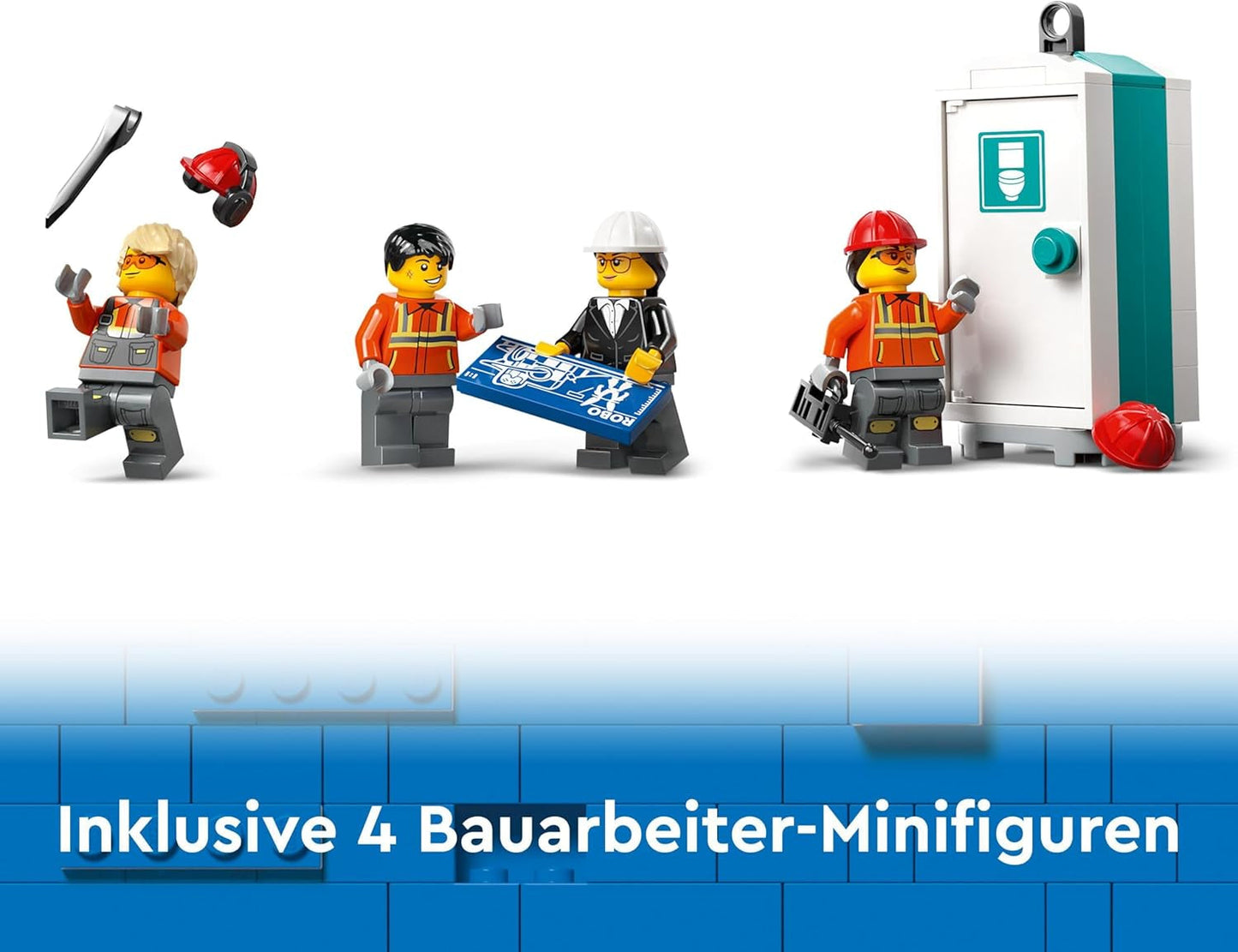 Stavebnice mobilního stavebního jeřábu LEGO City pro chlapce a dívky Kreativní děti Dárek Dlouhá prodloužitelná ruka 4 Minifigurky stavebních dělníků pro RPG 60409 Stavebnice Besuche den LEGO-Store