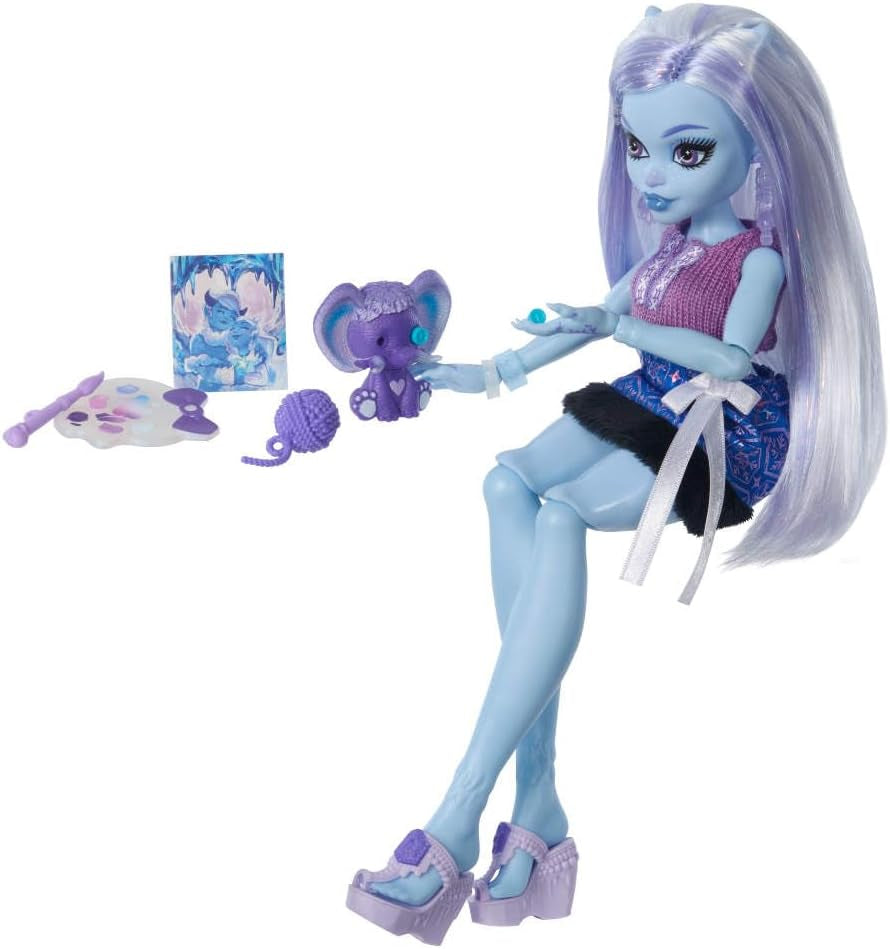 Monster High Self-Scare Secrets Abbey Bominable panenka a sada doplňků s 13 realistickými překvapeními, jako je henna, kresby a háčkování JHK44