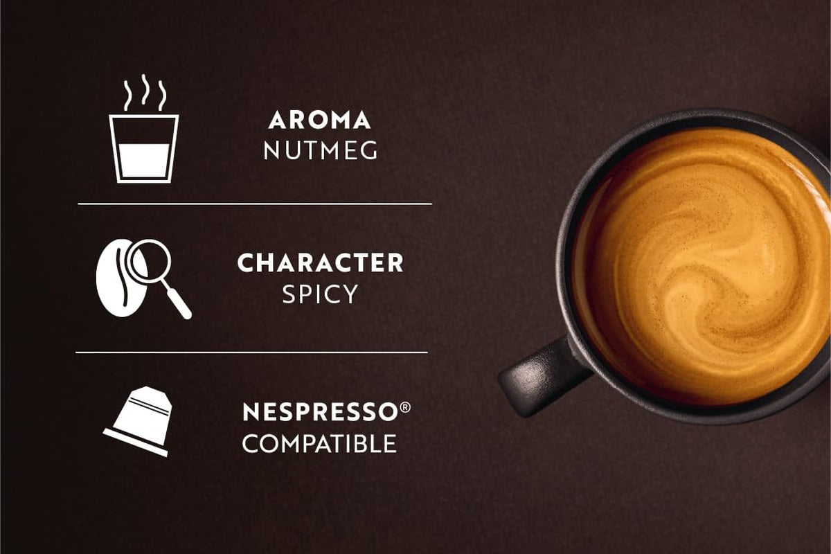 Café Royal Lungo Forte – kávové kapsle kompatibilní s Nespresso®, 100% Arabica, würzig, dunkle Röstung, Intensität 8/12, Rainforest Alliance, 36 kapslí