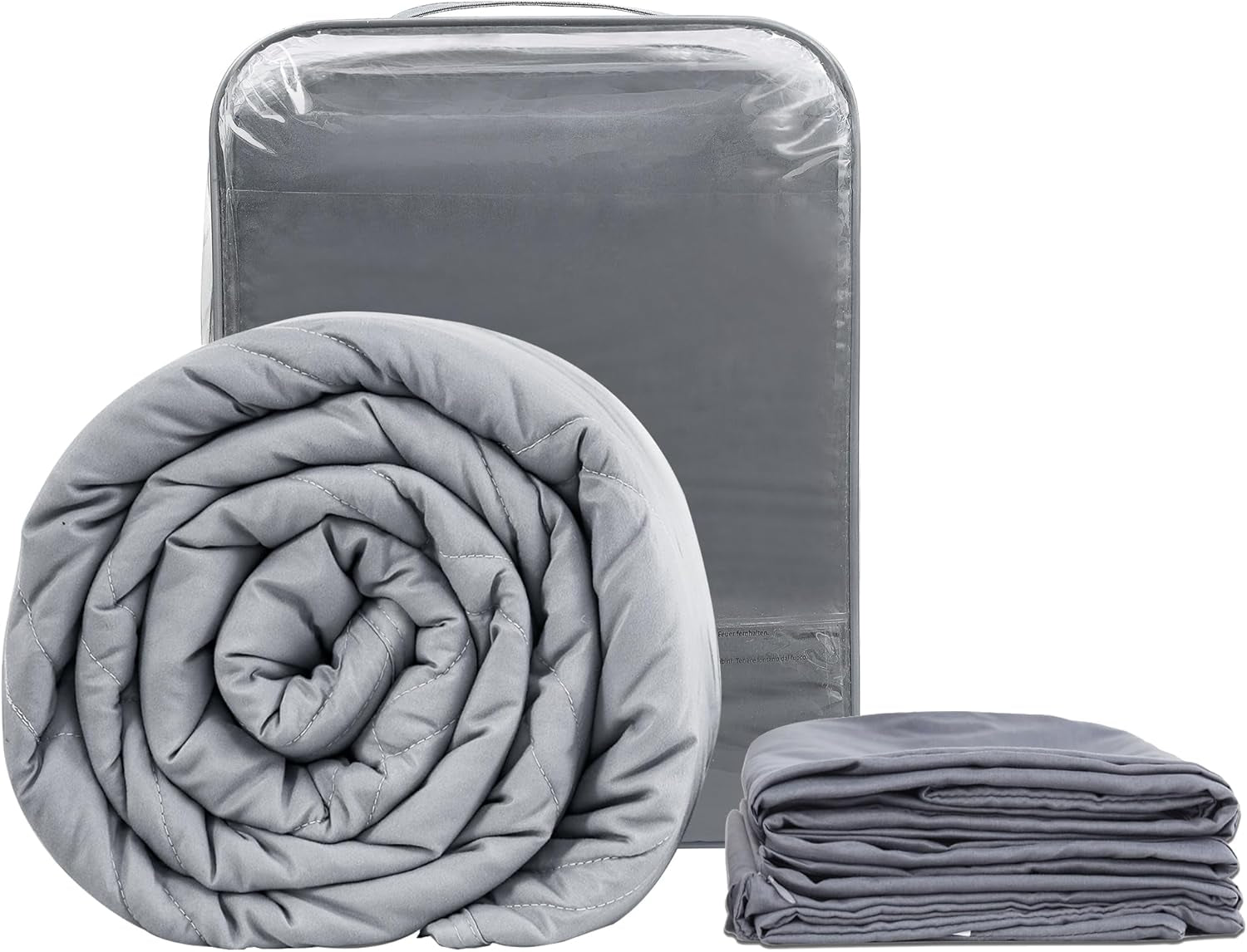 Zatížená přikrývka Winthome s povlakem na přikrývku 150X205Cm 10,4 kg, pohodlná přikrývka se zátěží, přikrývka proti stresu, těžká přikrývka pro hlubší spánek a lepší zotavení, přikrývka pro dospělé (šedá) Besuche den Winthome-Store šedá 14CmKg-86X20