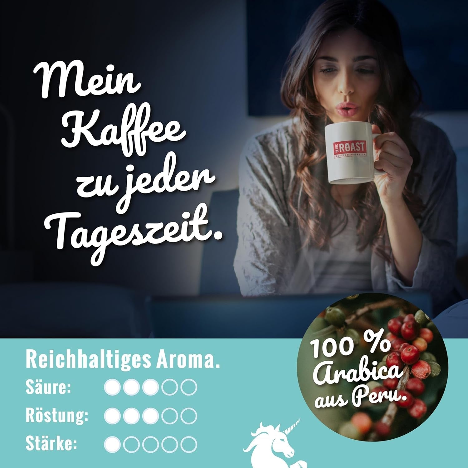 Blank Roast - EINZIG - 1kg - Kaffeebohnen kafeinfrei - 100% Arabica aus Peru - schonend & umweltfreundlich entkoffeiniert - säurearm mit voller Crema - ideal für jede Zubereitungsart