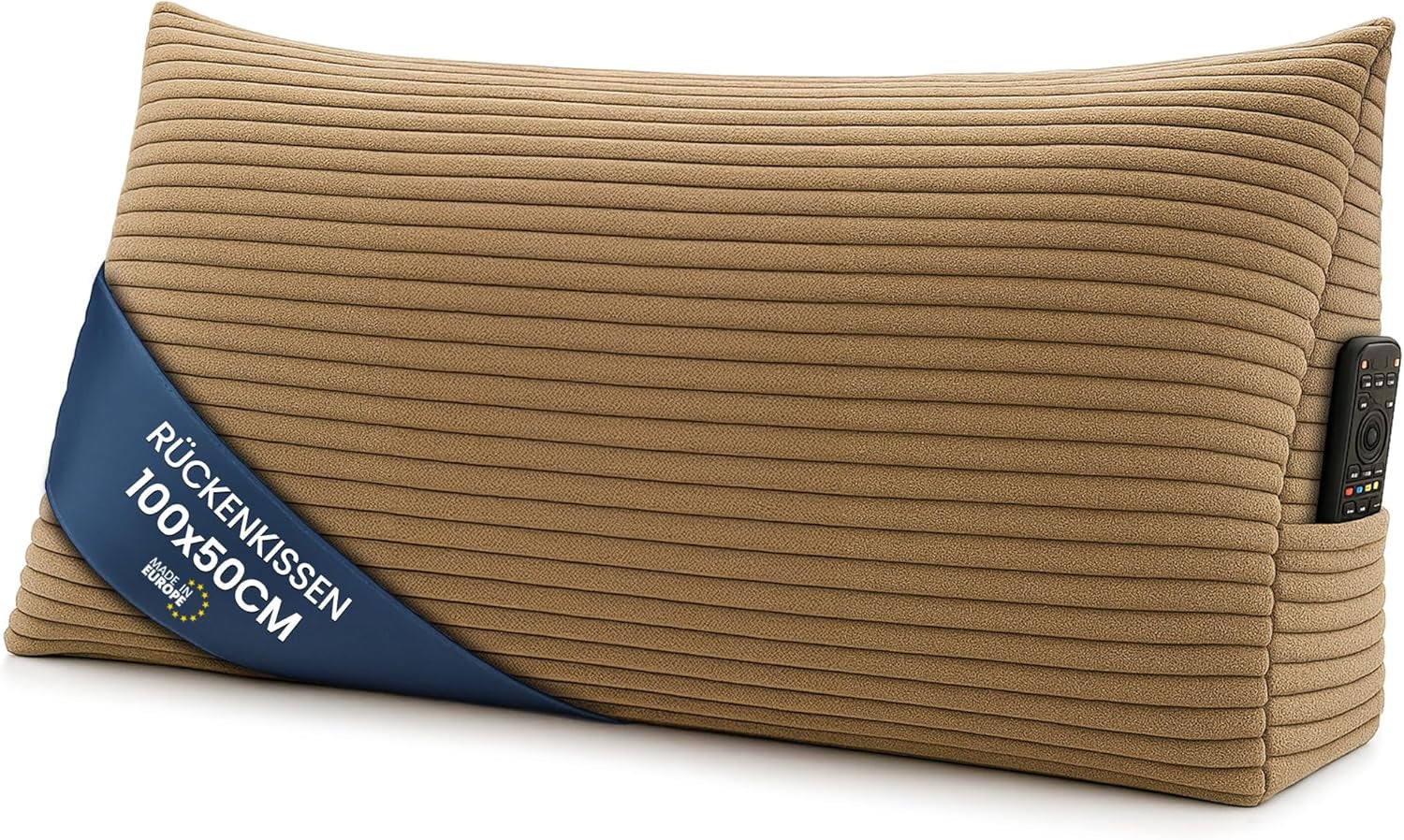 Péřový polštář, zádový polštář, sametový polštář, šířka 70 cm - polštář na čtení na postel, pohovku a pohovku, velký polštář na pohovku, nástěnný polštář, polštář na pohovku, polštář na čtení, podpěra zad, světle šedá