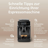 Automatický espresso kávovar PHILIPS řady 2200 - 2 kávové speciality, dotykový displej, klasický napěňovač mléka, keramický mlýnek, matná černá (EP2220/10)