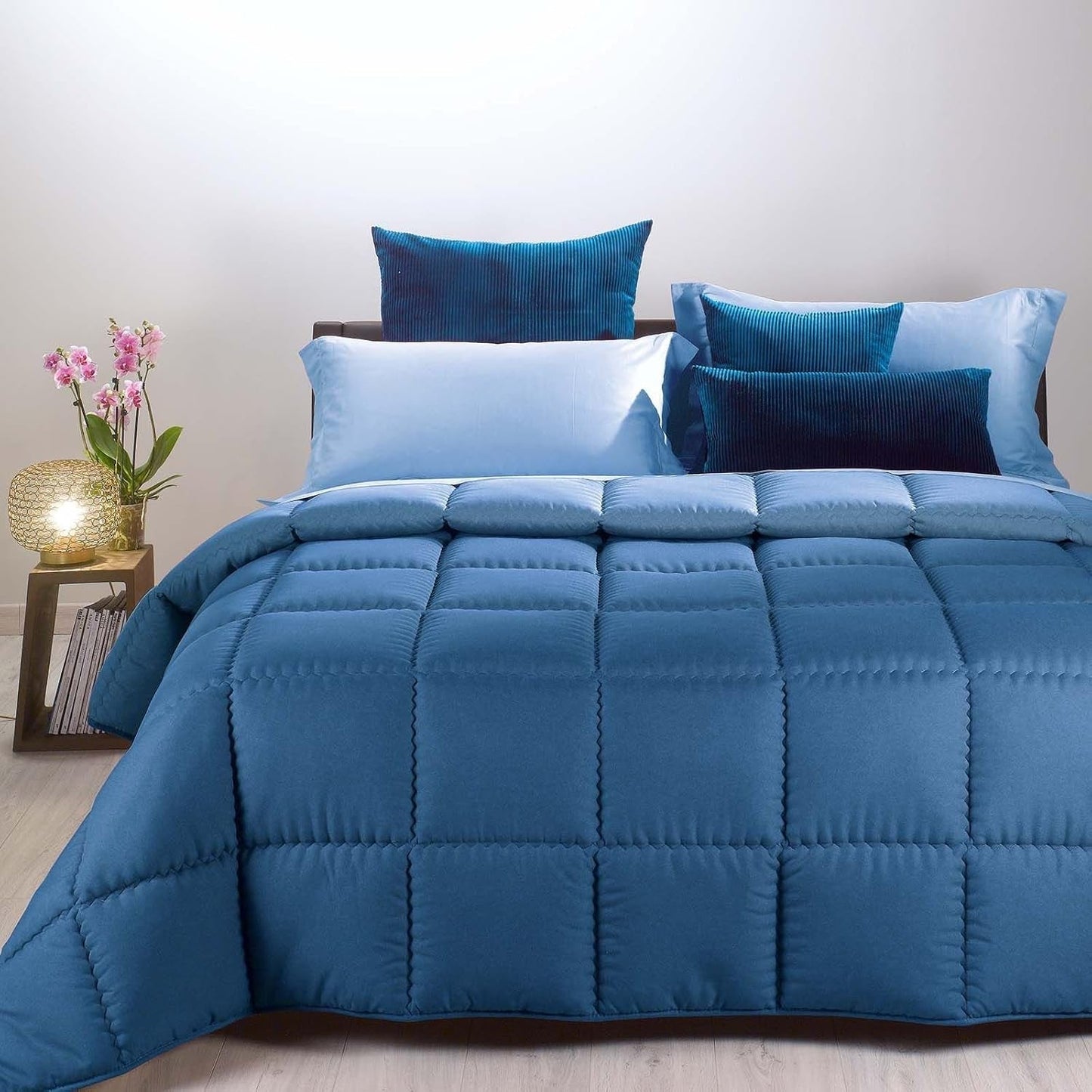 Caleffi povlak na dvojlůžko Modern Double Blue - Manželská postel (260 X 265 Cm) Peřiny a přikrývky Naty Shop Blue