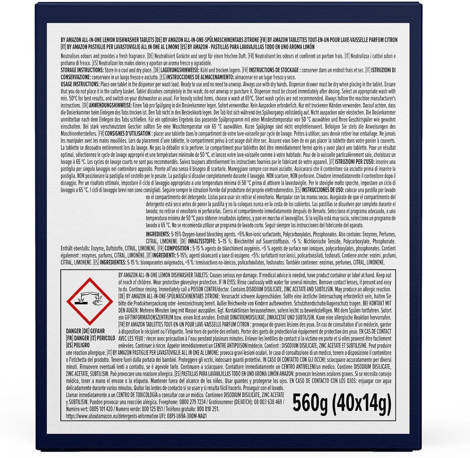 Tablety do myčky All-In-One, citron, 40 tablet Naty Shop Kitchen Detergents