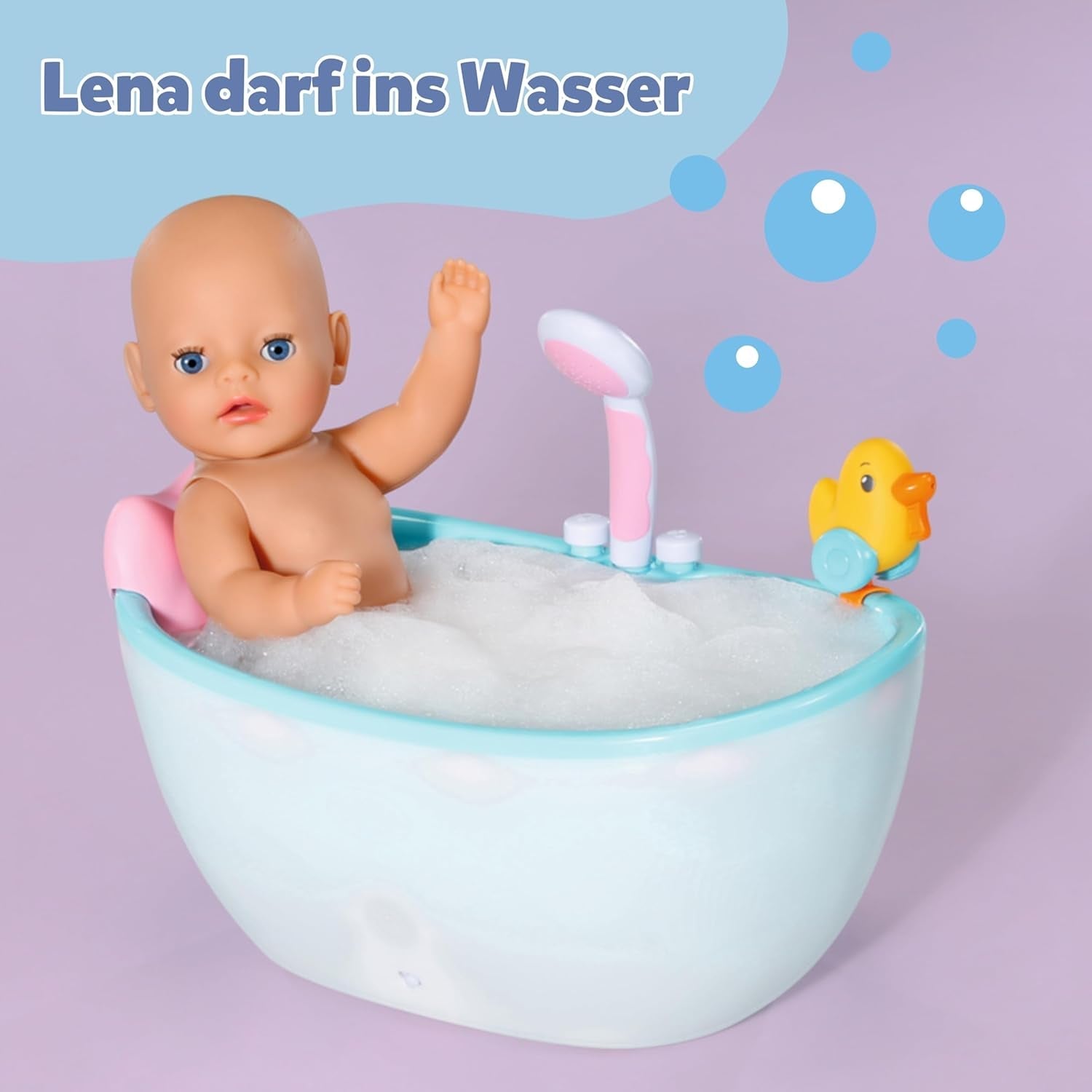 Panenka Baby Born Lena (Girl) - 36 cm - 7 funkcí, včetně příslušenství a matrace - Funguje zcela bez baterií - Vhodné pro malé děti od 1 roku