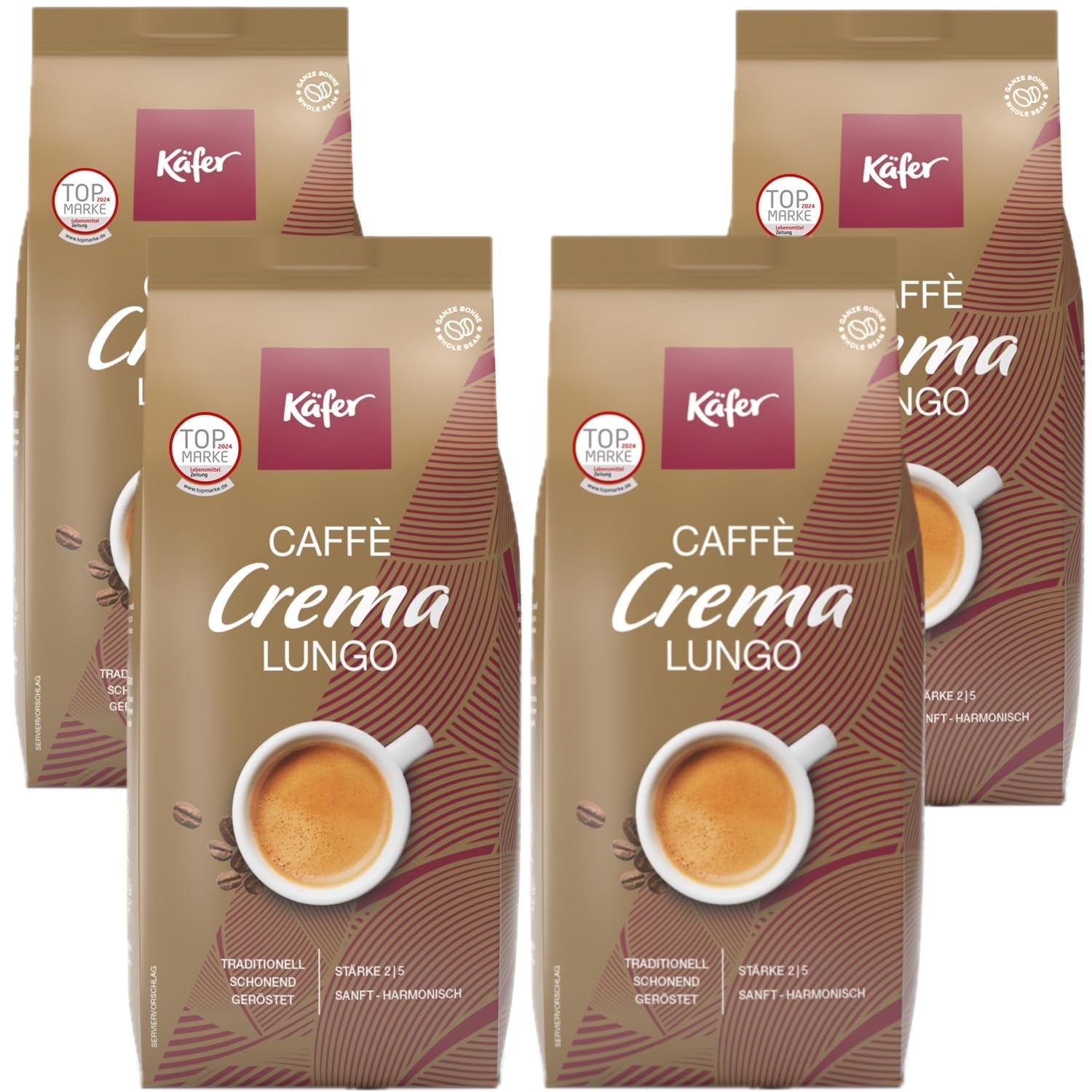 Käfer Caffè Crema, 1000g, celá fazole, balení 4 ks