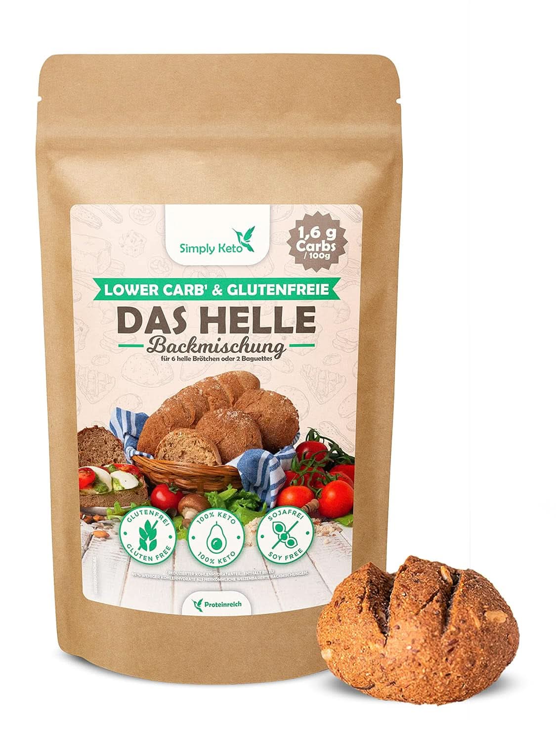 Simply Keto The Light Lower Carb* Chléb, Směs na bezlepkový chléb, 260 gramů Kitchen Naty Shop