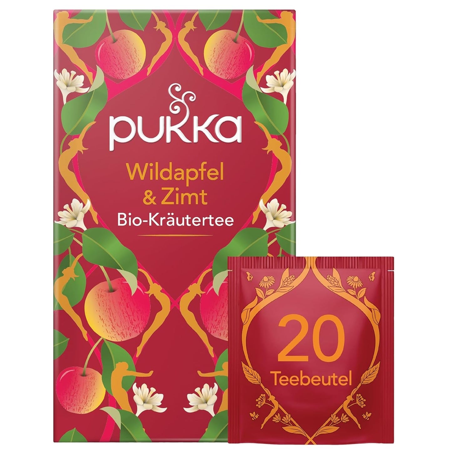 Pukka | Směs organických ochucených čajů "Vanilla Chai" | Skořice, zázvor a vanilka | Čaj pro pochoutku s přírodní sladkostí | Balení po 1 | 20 čajových sáčků