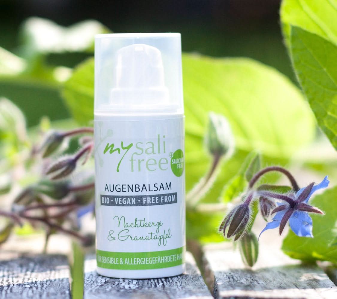Mysalifree BIO EYE BALM, intenzivní oční krém proti vráskám pro citlivou pleť, s granátovým jablkem a okrem, 15 ml Kosmetika a kosmetika Naty Shop