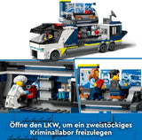 Policejní náklaďák LEGO City s laboratoří, policejní čtyřkolkou a náklaďákem pro děti, dárek pro chlapce a dívky od 7 let, navíc 5 minifigurek – 2 policisté, 1 vědec a 2 podvodníci 60418 Stavebnice Beuche den LEGO-Store
