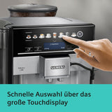Automatický espresso kávovar Siemens EQ.6 plus s700 TE657503DE, na mnoho kávových specialit, napěňovač mléka, keramický mlýnek, dvojitá funkce kávy, proti vodnímu kameni, automatické čištění párou, 1500 W, nerez
