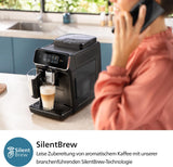 Automatický espresso kávovar PHILIPS řady 2300 - 4 nápoje, moderní barevný dotykový displej, systém přípravy mléka LatteGo, SilentBrew, 100% keramický mlýnek, filtr AquaClean. Matná černá (EP2330/10)