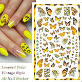 JMEOWIO Nagelsticker Schmetterling 8 Blätter Nagelaufkleber Selbtklebend Blau Schwarz Gold Schmetterling Nail Art Dekoration Nagel Design Zubehör