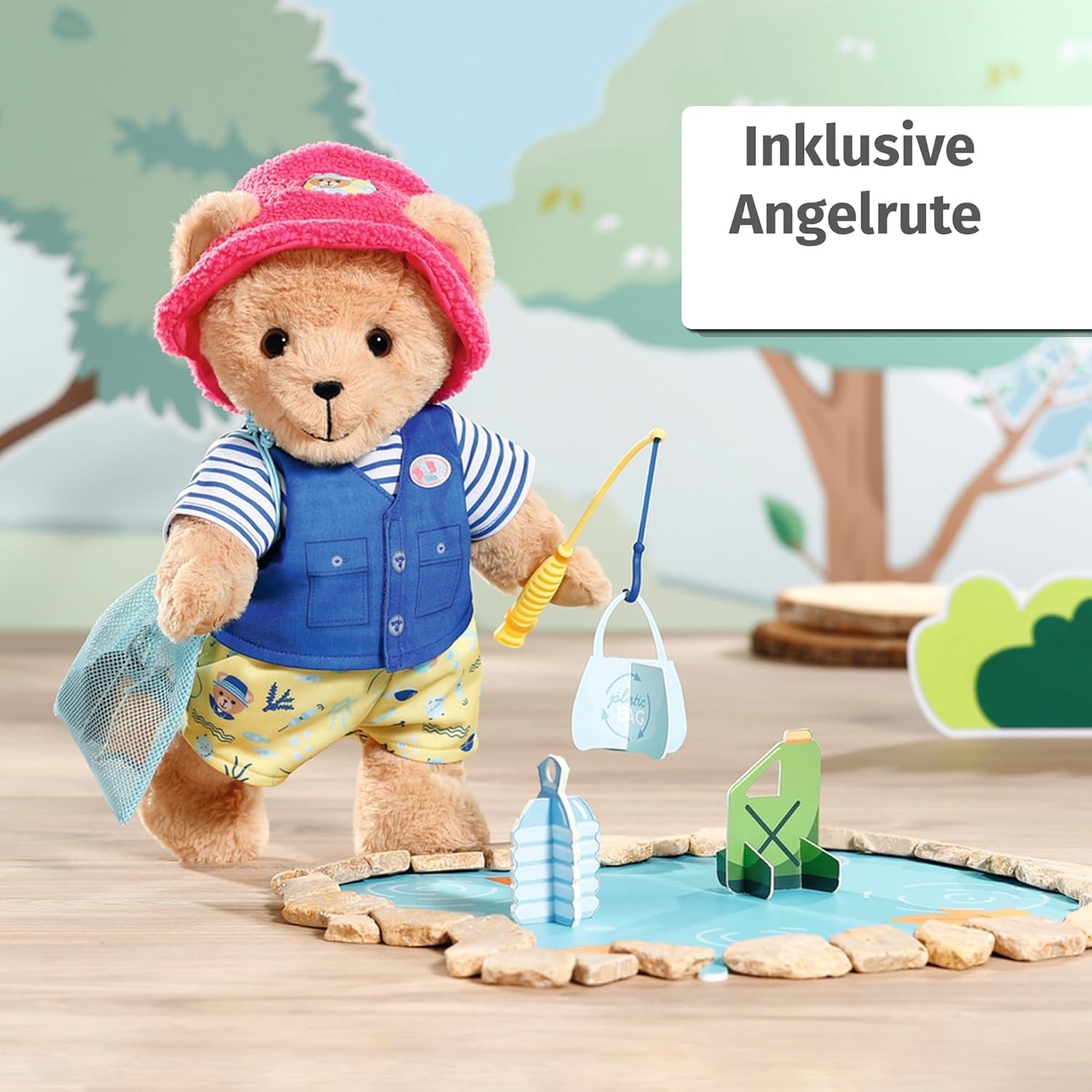 Kostým Baby Born Teddy Angler s rybářským prutem pro panenky 43 cm a medvídka, 835982 Zapf Creation