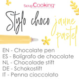 Scrapcooking - Pastelově žluté cukrové pero - Žlutý psací cukr 25g - Dekorativní jedlé cukrové pero - Psaní a kreslení - Označování fondán, poleva, dorty - 6804