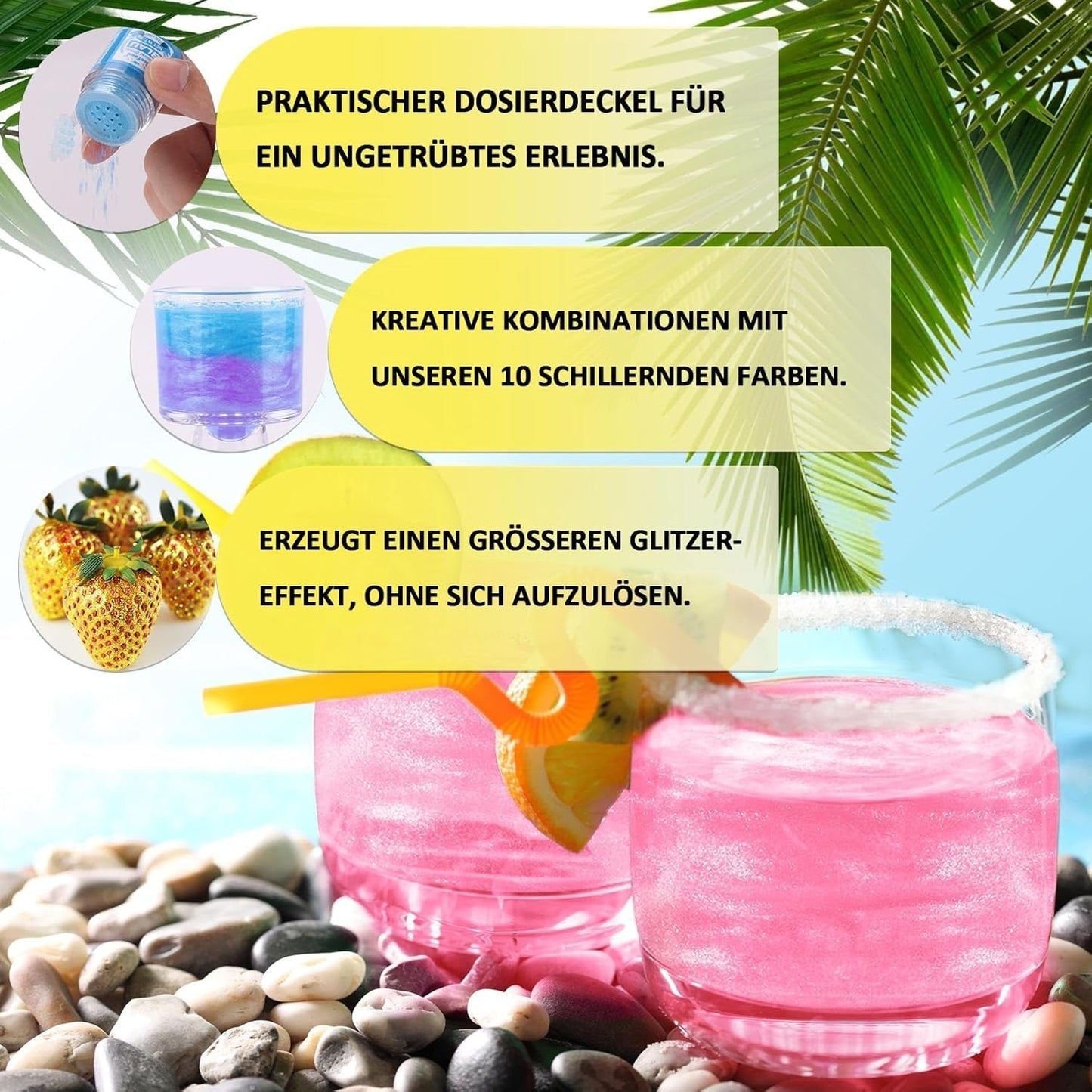 Kicofood, jedlé třpytky, 5 gramů, různé barvy Glitter Naty Shop
