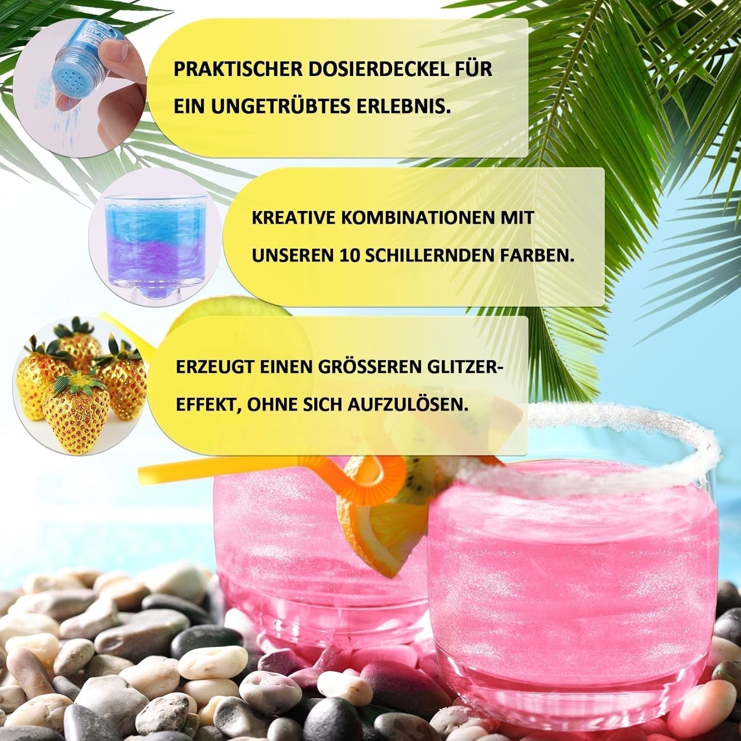 Kicofood, jedlé třpytky, 5 gramů, různé barvy Glitter Naty Shop