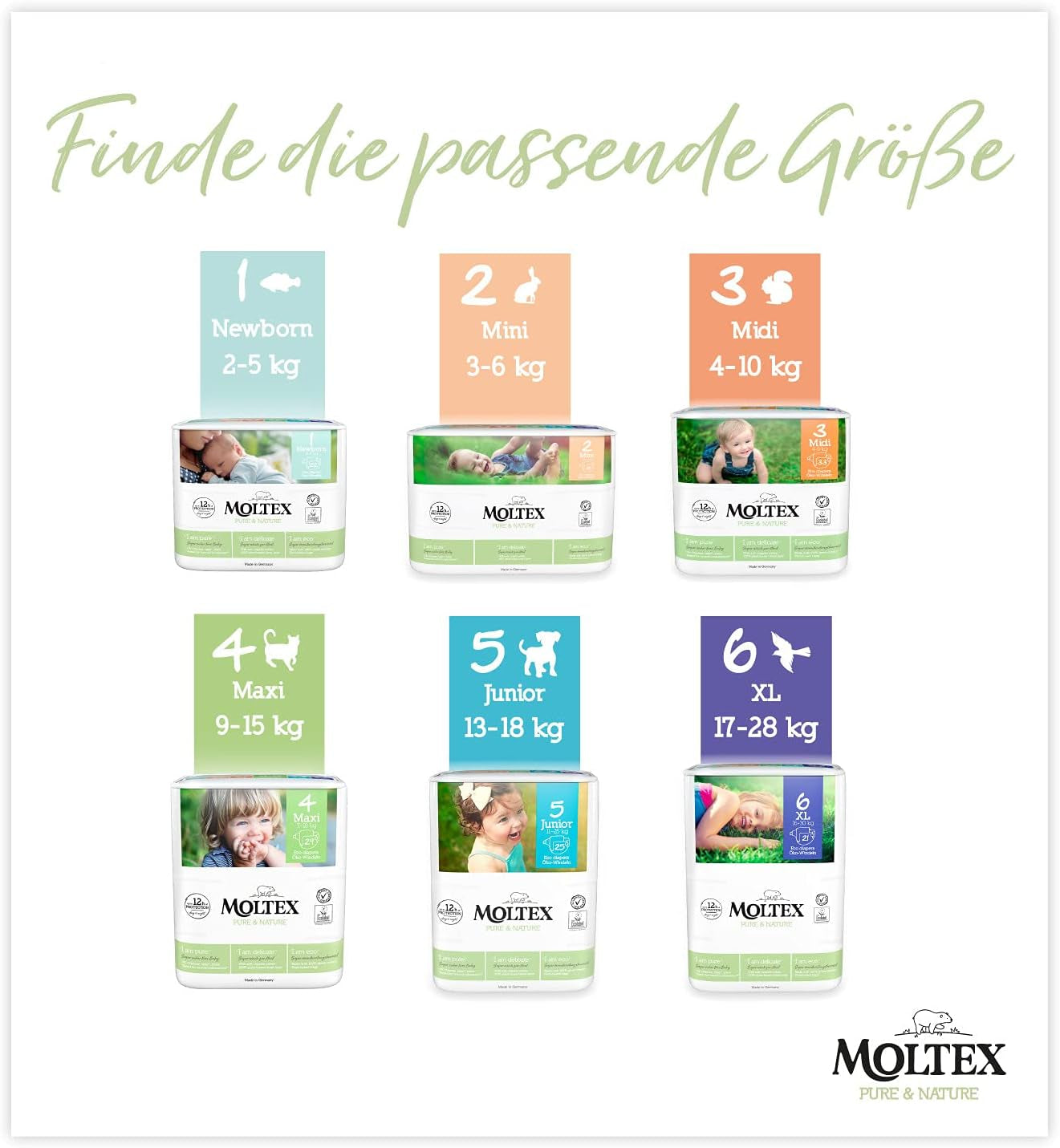 Organické plenky Pure & Nature Velikost 6 XL (17-28 kg) Měsíční box 84 Organické plenky