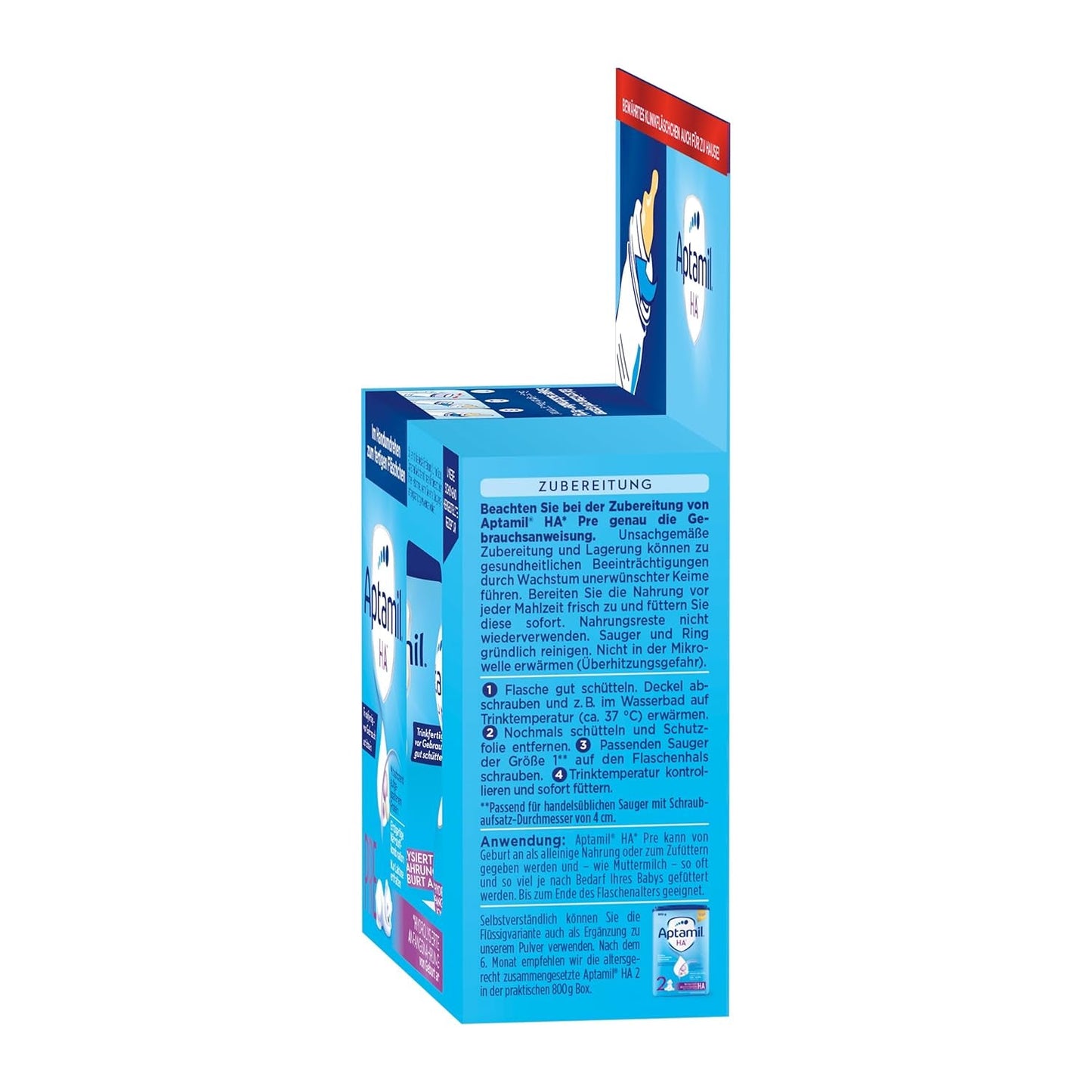 Aptamil HA Pre Ready to Drink – Hydrolyzované mléko pro kojence od narození – 4 x 2 x 90 ml
