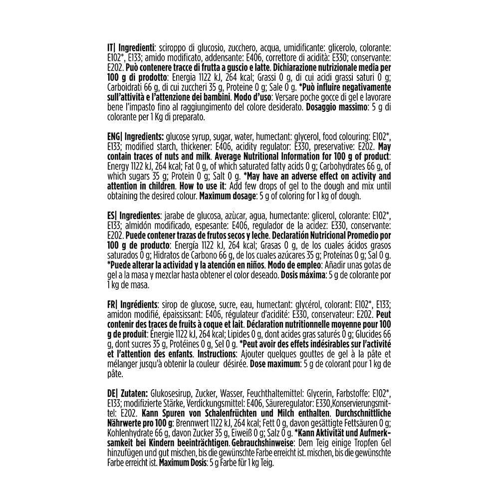 9600819 Gelové potravinářské barvivo, gelové potravinářské barvivo ideální pro nátěry a dekorace, vytváří intenzivní a jasné barvy, vyrobeno v Itálii, 28 gramů, barva listově zelená.