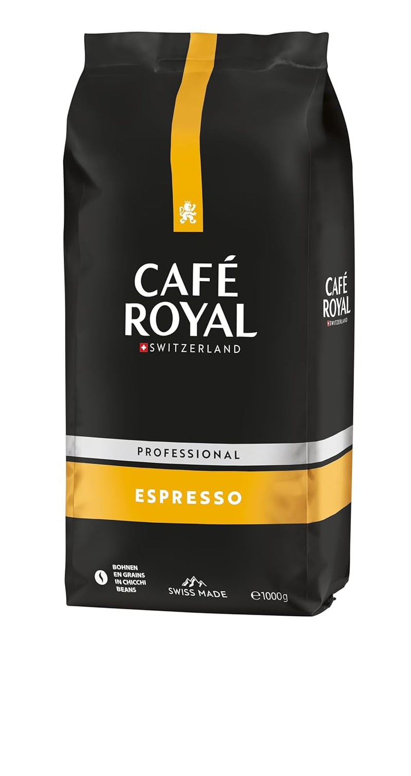 Café Royal Professional Line Espresso - Kávová zrna pro automatické espresso kávovary, Intense Body, Intense Roast, Síla 3/5, Rainforest Alliance, 1 kg