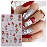 JMEOWIO Nálepka na nehty Glitzer Weihnachten 10 Blatt Nálepka na nehty Selbtklebend Nagelaufkleber Schneeflocken Zimní dekorace Nageldesign Zubehör