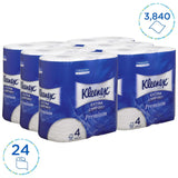 Kleenex Premium role toaletního papíru 8484, toaletní papír 24 rolí X 160 pufovaných listů, 4vrstvý toaletní papír, 100% čisté vlákno, vysoká kvalita, odolný proti roztržení a měkký (2 balení)