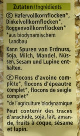 Bio 3-Korn Flocken, 500 G Cereálie Naty Shop