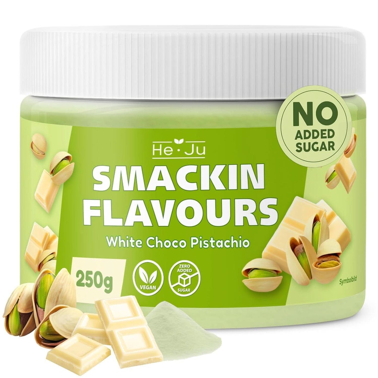 He-Ju, prášek s příchutí bílé čokolády a pistácií, 250 gramů Naty Shop Flavors