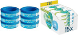 Náplňový box 2320 Plus 2017 (6-balení) a box na vlhčené ubrousky Pampers Harmony Aqua Baby, 720 ubrousků (15 x 48), jemná ochrana pokožky s 99 % vody
