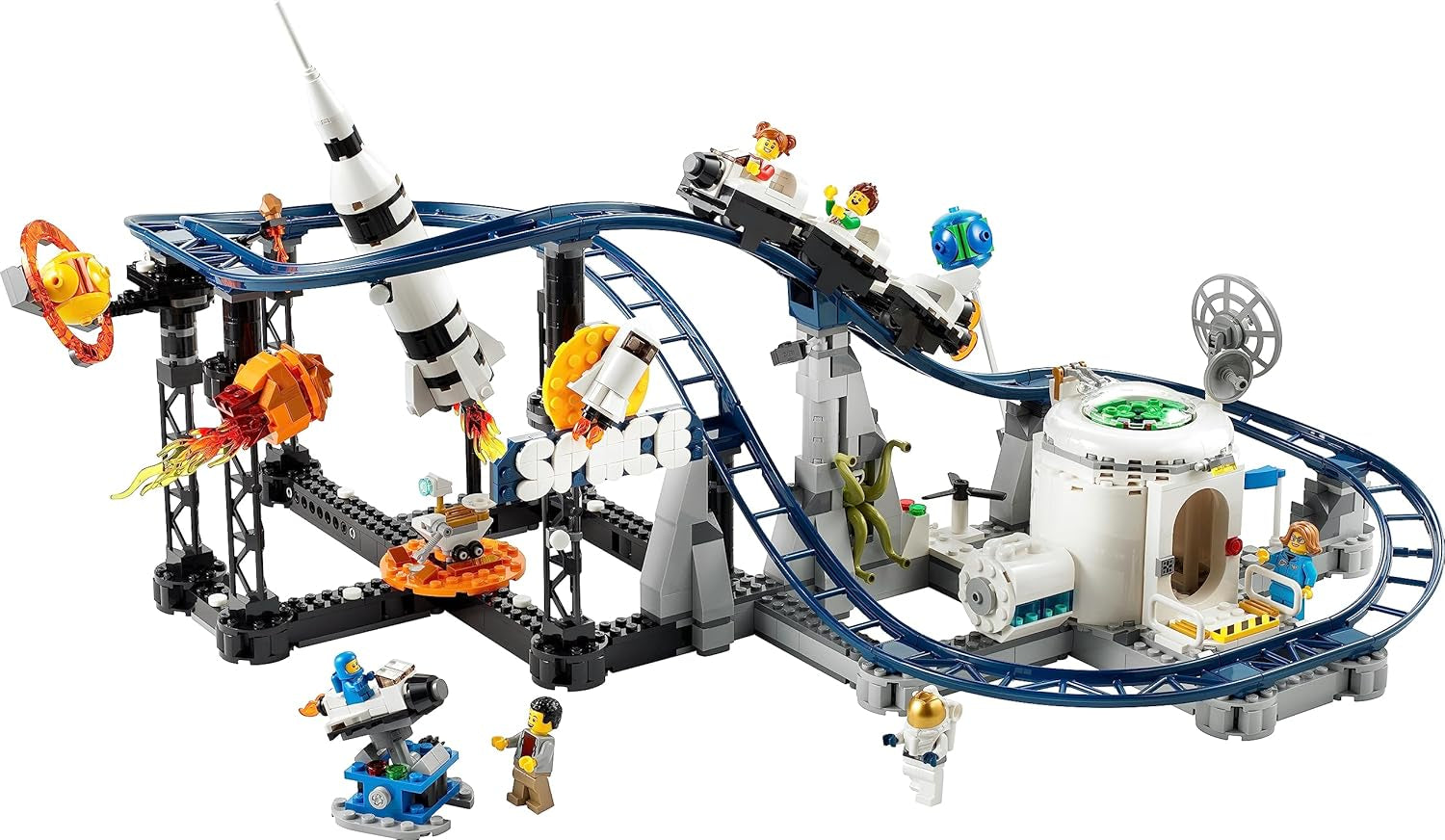 Stavebnice LEGO 31142 Creator 3 v 1 Vesmírná horská dráha pro děti s funkčními vozíky, přestavbami na věž s volným pádem nebo kolotočem s raketami a svítícími kostkami Stavebnice Besuche den LEGO-Store