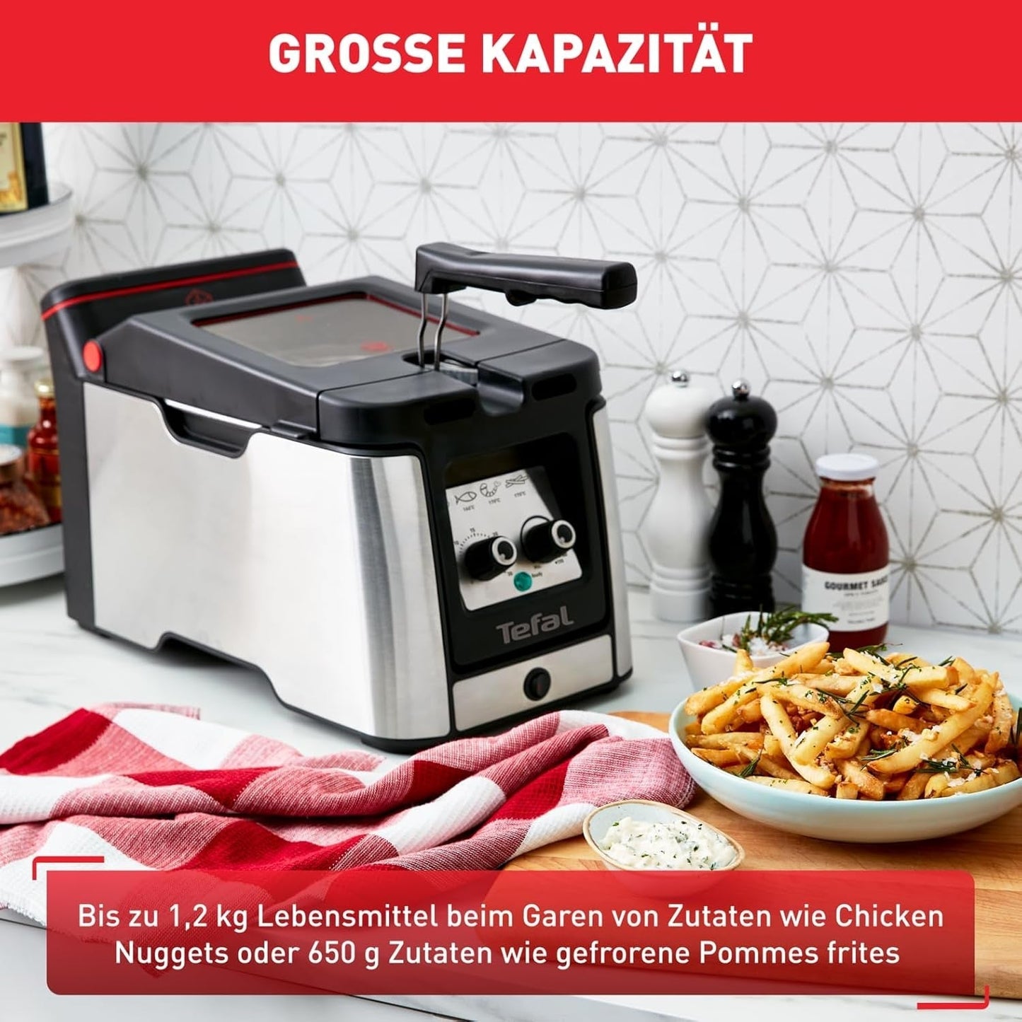 Fritéza Tefal FR600D Clear Duo, smažení s menším množstvím kouře a zápachu, kapacita 1,2 kg, termostat, časovač, velké průhledové okénko bez mlhy Domácí spotřebiče Naty Shop