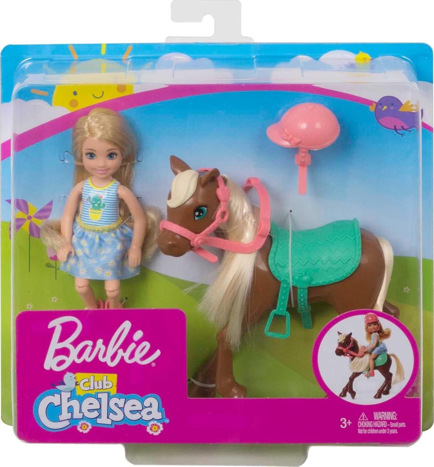 Barbie GHV78 - Herní sada Club Chelsea s panenkou a koněm, cca. 15 cm blondýnka s oblečením a doplňky hračka dárek pro děti 3-7 let