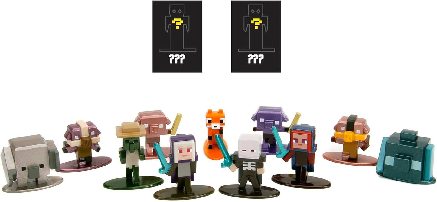 Jada Toys - Minecraft Blind Pack Nanofigs, Wave 2, Minecraft Legends Nano Metal sběratelská figurka, Různé modely, 4 cm, Věk 3+, Černá Akční figurky Naty Shop