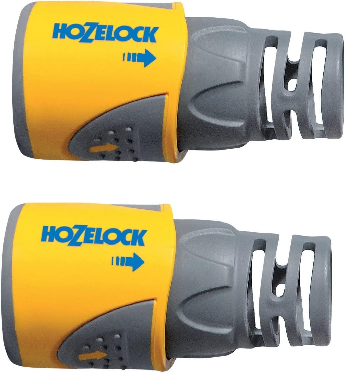 HOZELOCK - 2 hadicové spojky Plus Ø 12,5 mm - 15 mm (1/2"- 5/8") Soft Touch: Vodotěsné, protiskluzové, flexibilní a prodloužené připojení hadice, které zabraňuje kroucení a kapání [2050P0025]