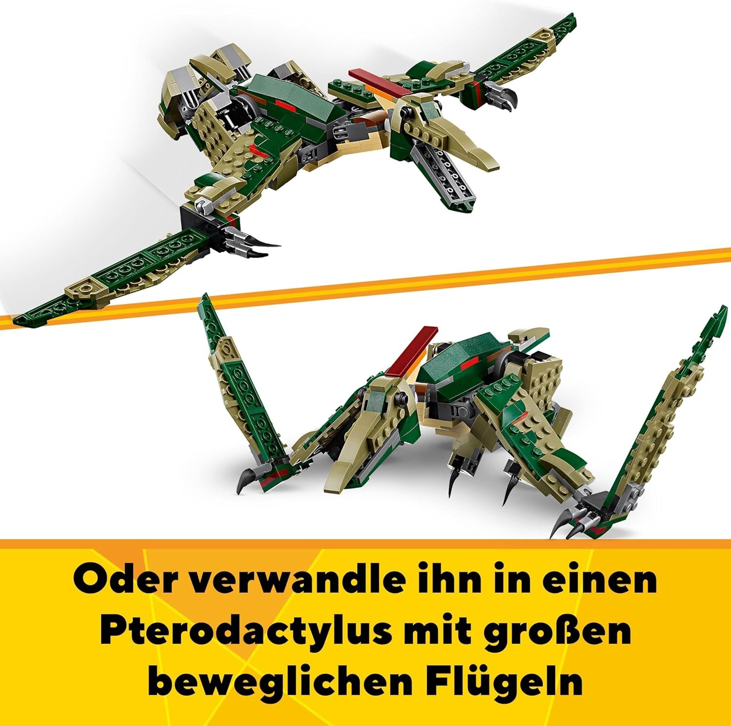 LEGO Creator T.Rex, Dino 3 v 1 Transformovatelný Triceratops nebo Pterodaktyl, Mobilní model dinosaura pro děti, Dárek pro chlapce a dívky 31151 Stavebnice Besuche den LEGO-Store