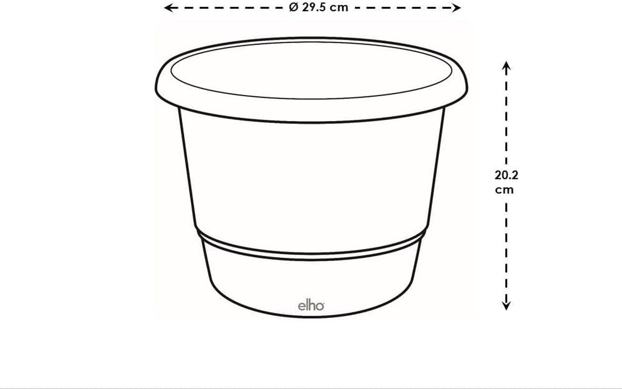 elho Amiga Round 30 - Vnitřní a venkovní květináč - 100% recyklovaný plast - Ø 29,5 x V 20,2 cm - Béžová/Mushroom Beige