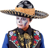 Panenka Ken Barbie 2022 Día De Muertos s košilí, vestičkou a sombrerem, barva na obličej Calavera, dárek pro sběratele