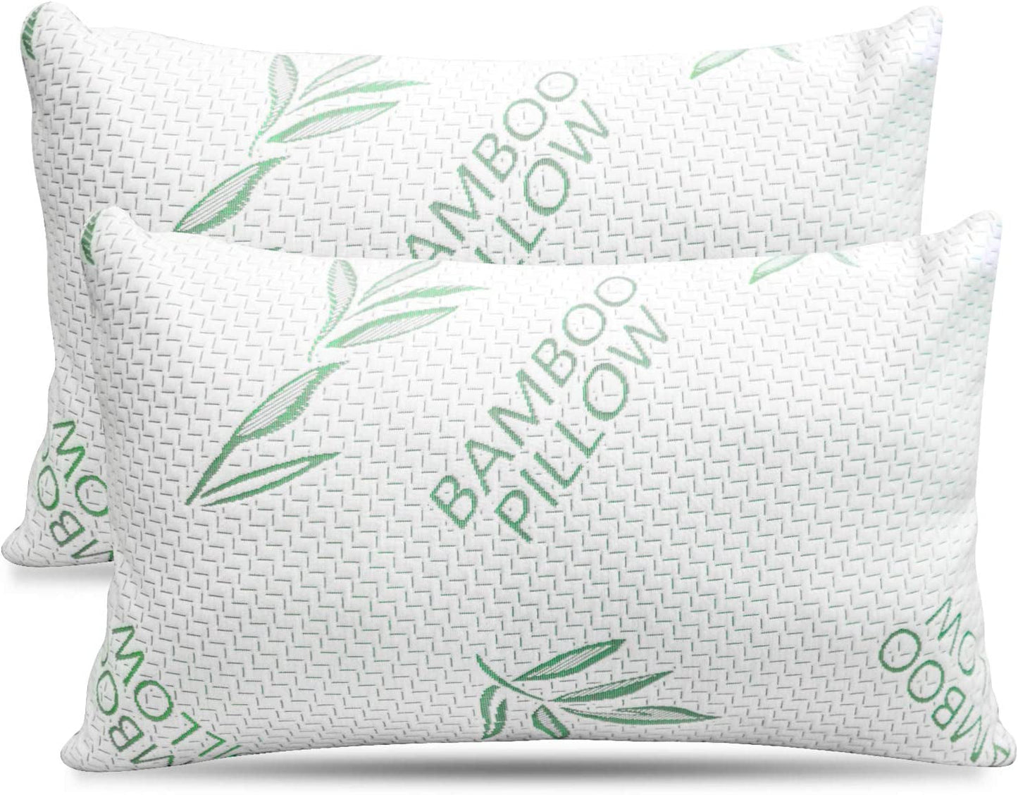 King Size 2 Pack Bambusový polštář – strouhaná paměťová pěna Nastavitelný polštář na spaní – záda, bříško, boční spaní, snímatelný potah, alternativa chlazení Hotel Down, král (2 balení) Naty Shop Standardní polštáře Výchozí název