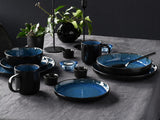 CreaTable, 20149, Nordic Fjord Blue Series, 16dílná sada nádobí pro 4, Porcelánová kombinovaná služba, Vhodné do myčky a mikrovlnné trouby, Kvalitní výroba