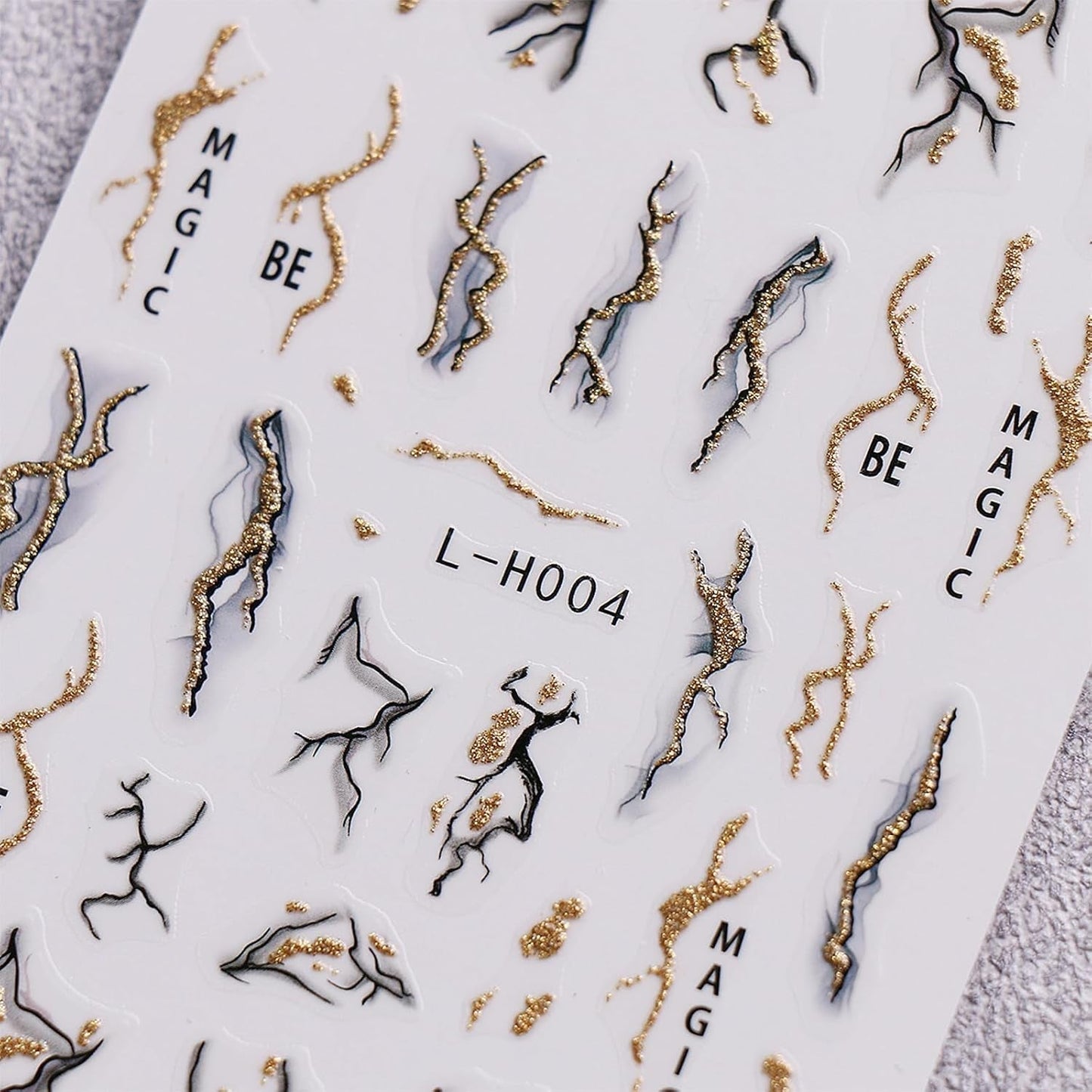 Jmeowio JMEOWIO Nálepka na nehty Marmor Französische Spitze 10 Blatt Nálepka na nehty Selbtklebend Nagelaufkleber Bunt Dekoration Nageldesign Zubehör