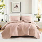 Sada přikrývek Comfort Spaces Kienna, luxusní letní přikrývka s dvojitým prošitím, lehká, měkká, celoroční povlečení, odpovídající povlak na polštář, bílá, přikrývka na manželské postele (264,2 x 228,6 cm), přikrývky a přikrývky Naty Shop červená plná/královna (90"X90")