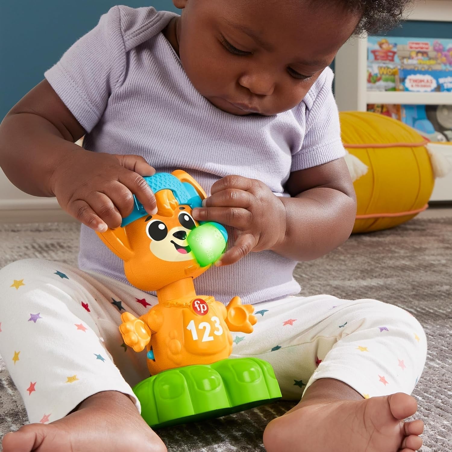 Fisher Price Animal Band Rino the Fox Učte se protiklady, Interaktivní Fox se učí pohybem, Barevná světla, písničky a zvuky, Hračka pro miminka, 9+ měsíců, HYL02 Hračky pro miminka Naty Shop