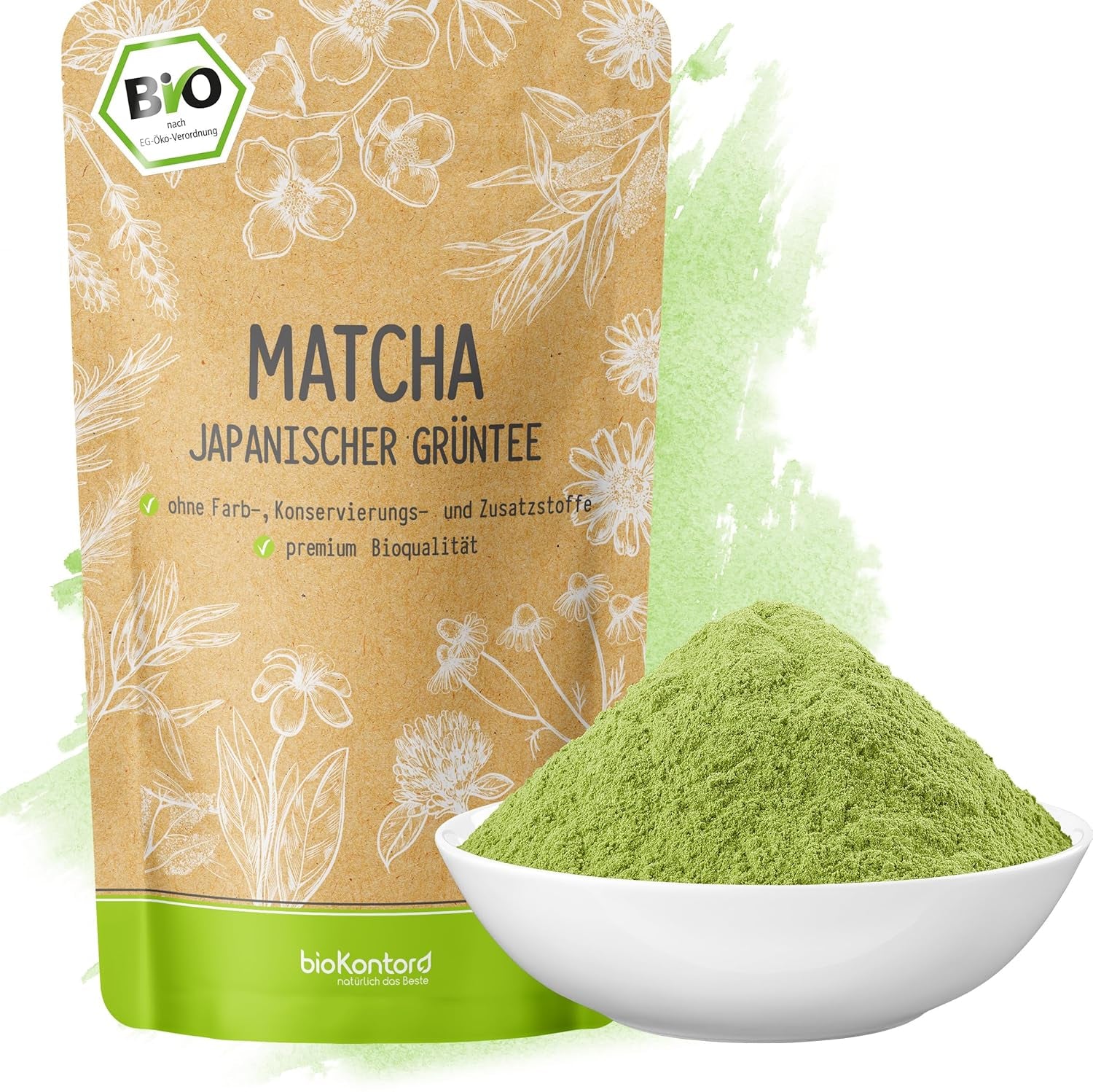 BIO Matcha prášek 200 g I Bez přísad - 100% přírodní I Prémiový japonský Matcha čaj I Prášek ze zeleného čaje od