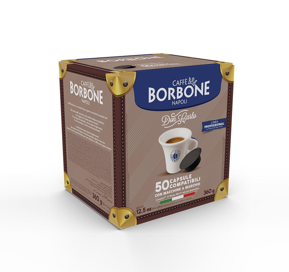 Caffè Borbone Don Carlo Dek Entkofeinierte Kaffeemischung - 50 Kapseln - Kompatibilní s Lavazza®* A Modo Mio®* Haushalts-Espressomaschinen