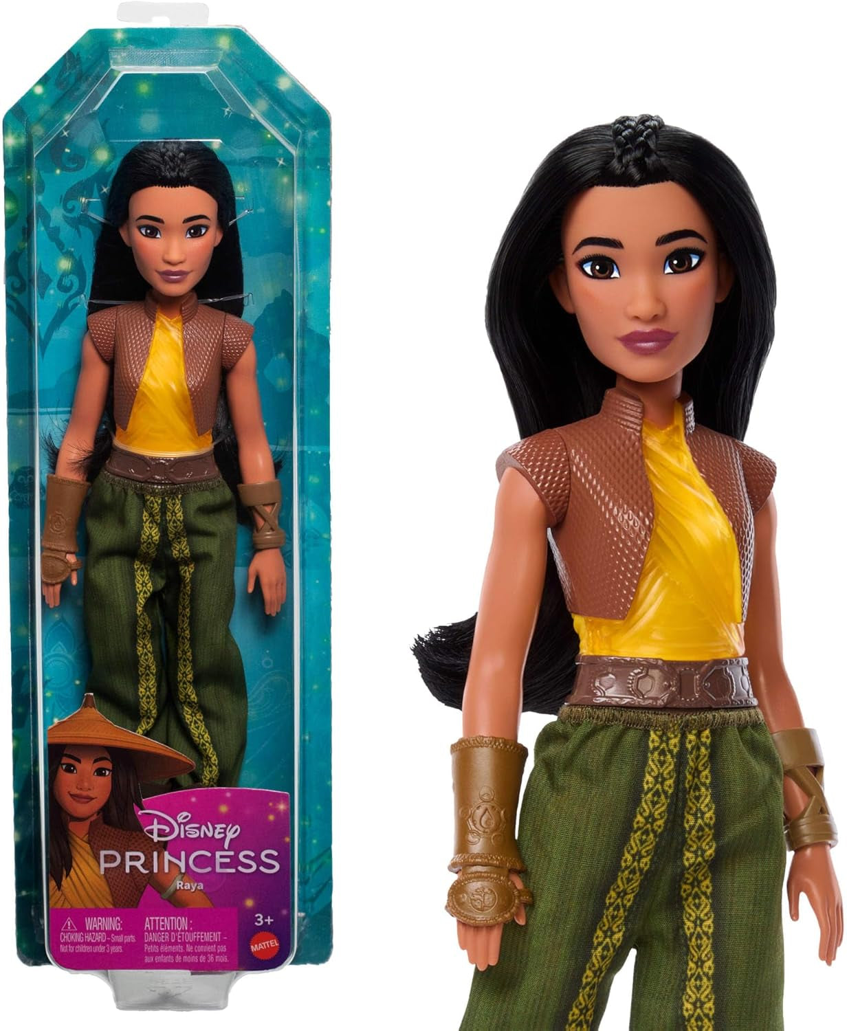 Mattel Disney Toy Raya Kloubová panenka s oblečením a doplňky Dárek pro děti inspirovaný filmem Disney HLX22